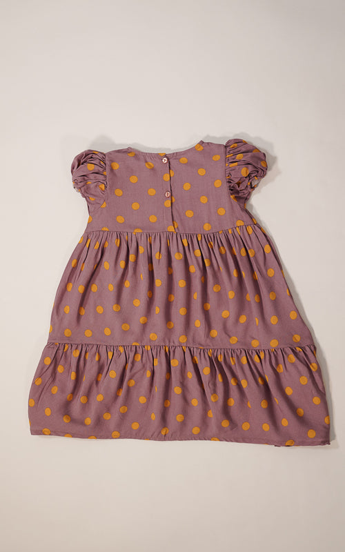 VESTIDO MORADO LUNARES