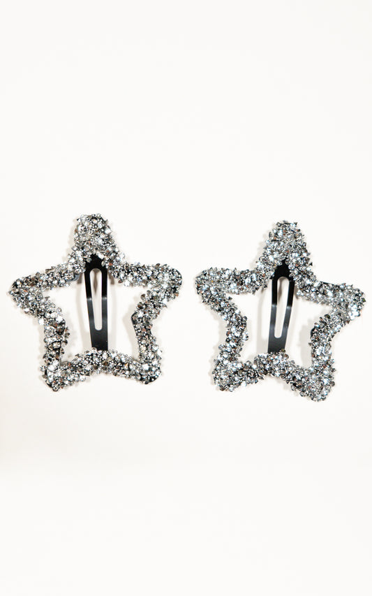 PACK HEBILLAS X2 ESTRELLAS ESCARCHA