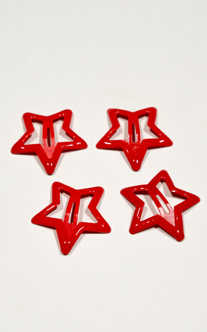 PACK HEBILLAS ROJAS ESTRELLA