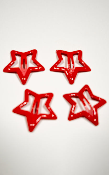 PACK HEBILLAS ROJAS ESTRELLA