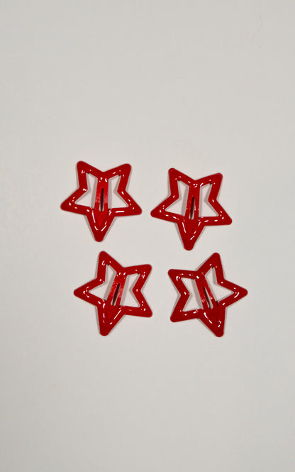 PACK HEBILLAS ROJAS ESTRELLA