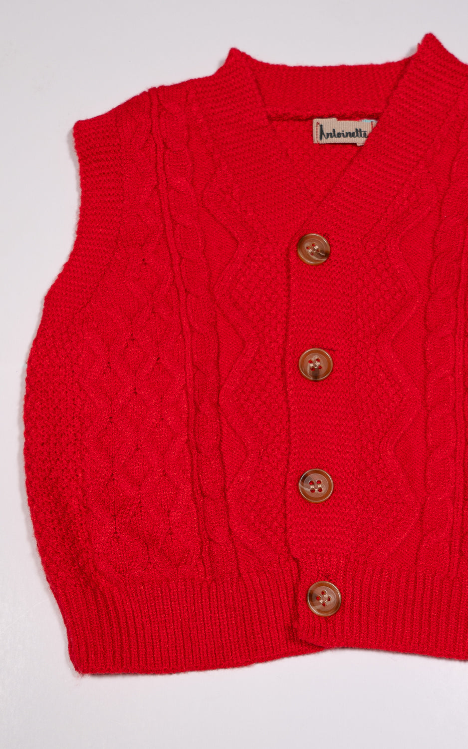 CHALECO TEJIDO ROJO