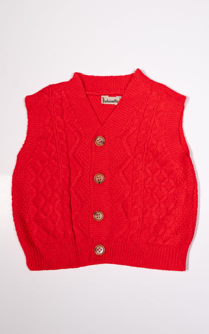 CHALECO TEJIDO ROJO