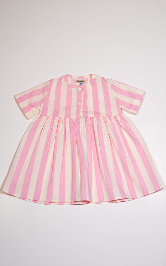 VESTIDO GENOVEVA RAYAS ROSA