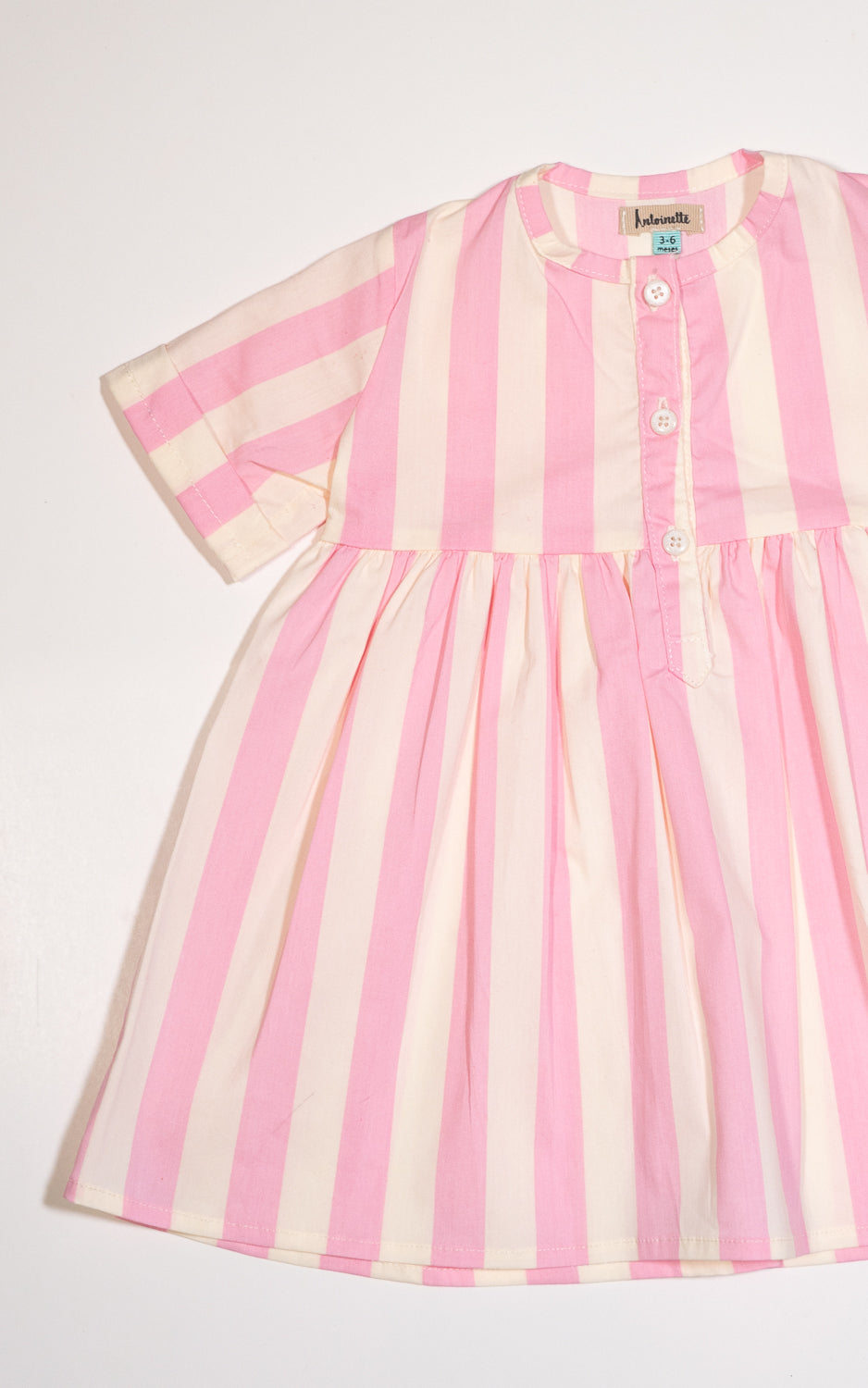 VESTIDO GENOVEVA RAYAS ROSA