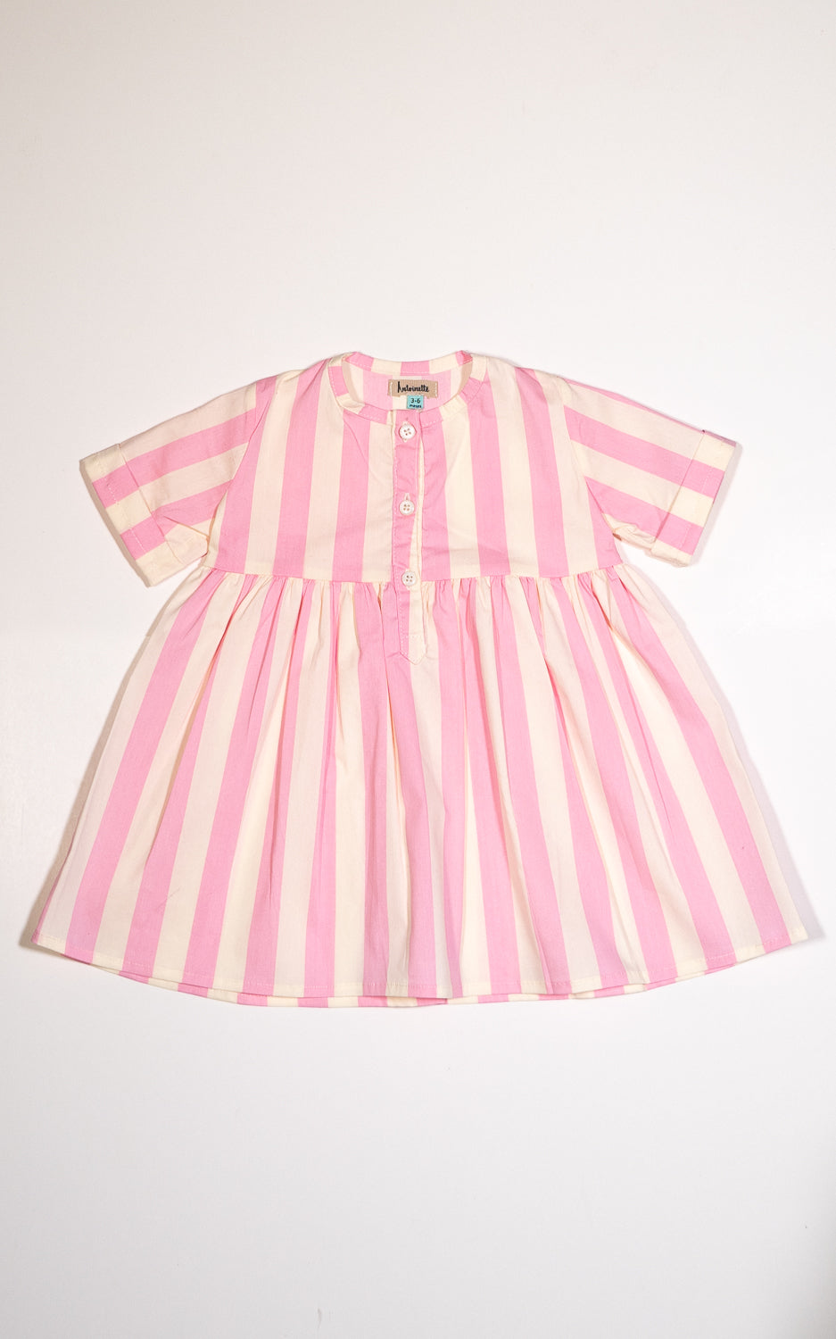 VESTIDO GENOVEVA RAYAS ROSA