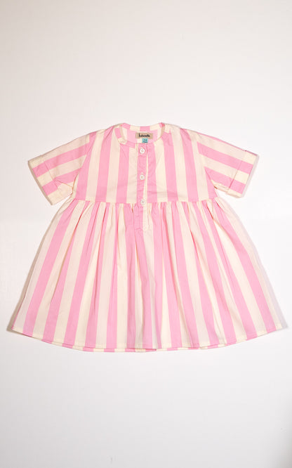 VESTIDO GENOVEVA RAYAS ROSA