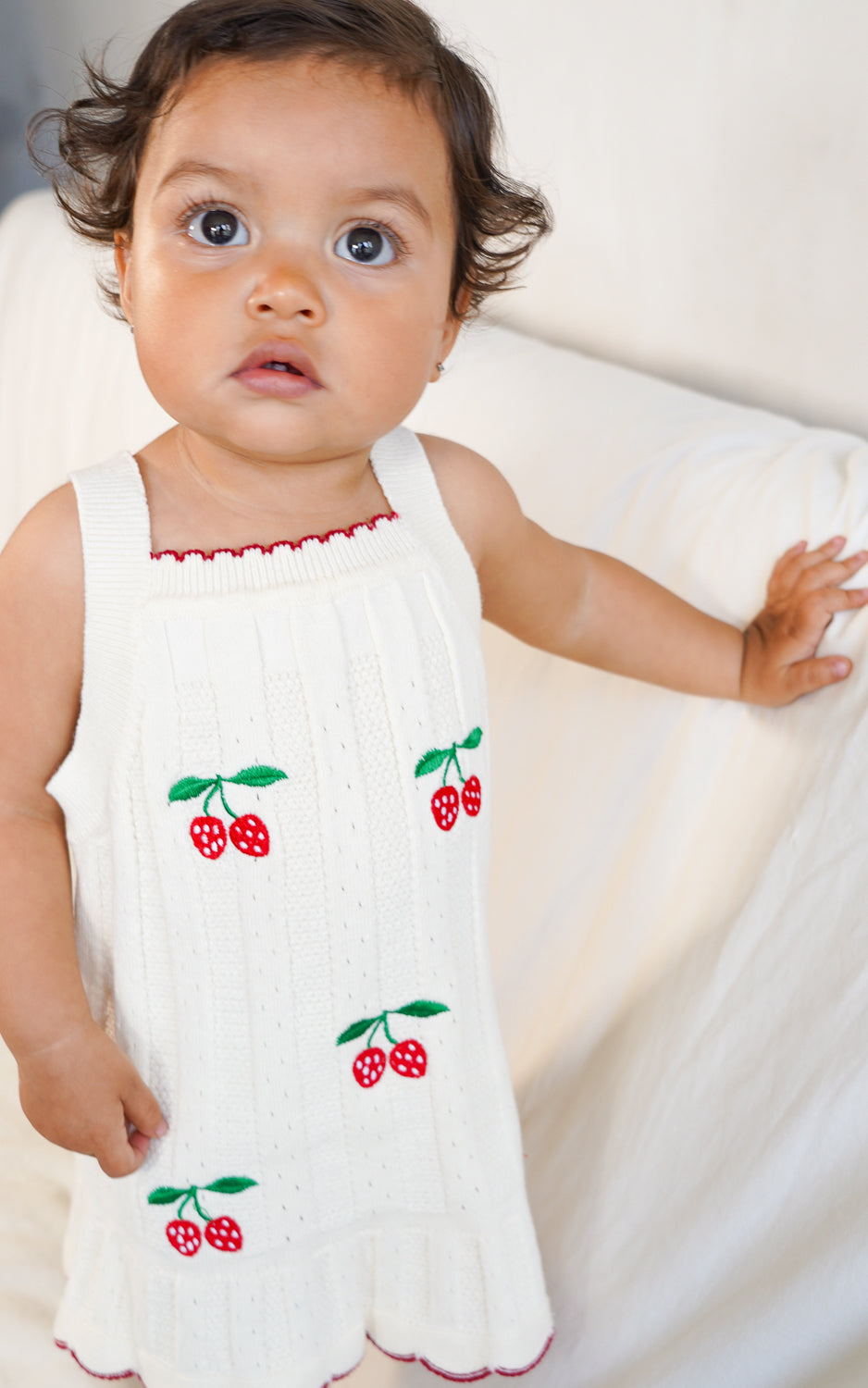 VESTIDO CEREZAS MARFIL