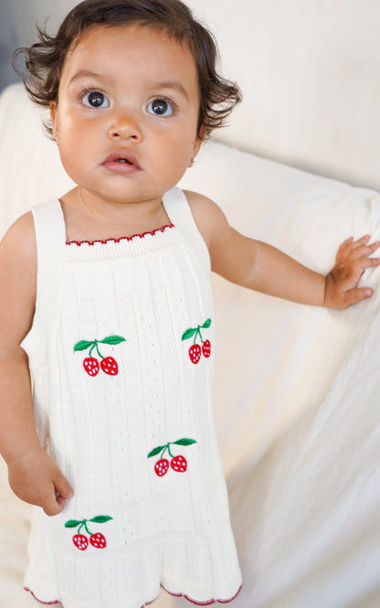 VESTIDO CEREZAS MARFIL