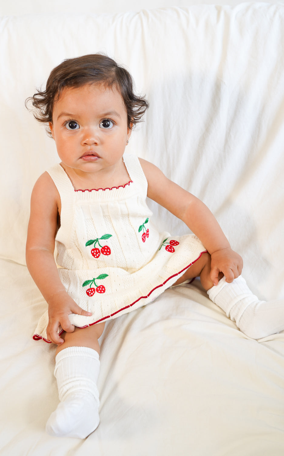VESTIDO CEREZAS MARFIL