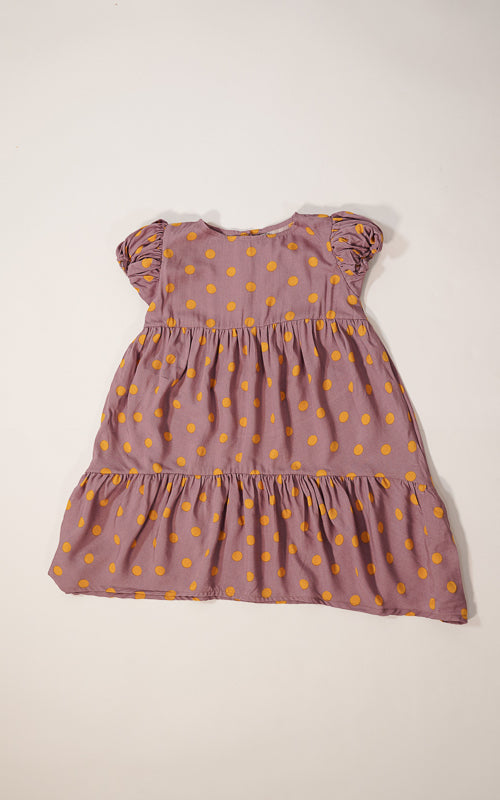 VESTIDO MORADO LUNARES