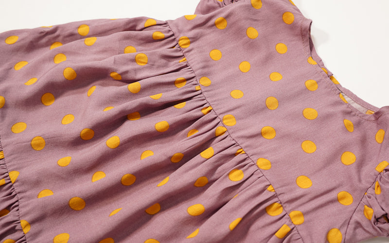 VESTIDO MORADO LUNARES
