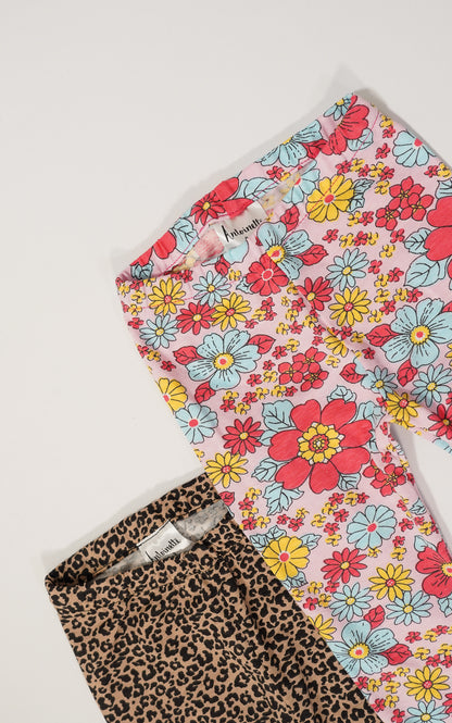 PACK LEGGINS FLORES Y ANIMAL
