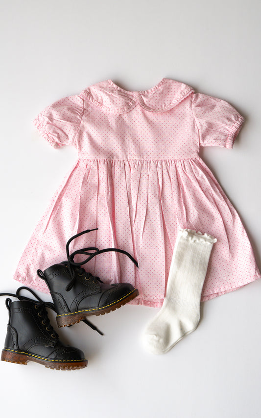 VESTIDO PUNTITOS ROSA