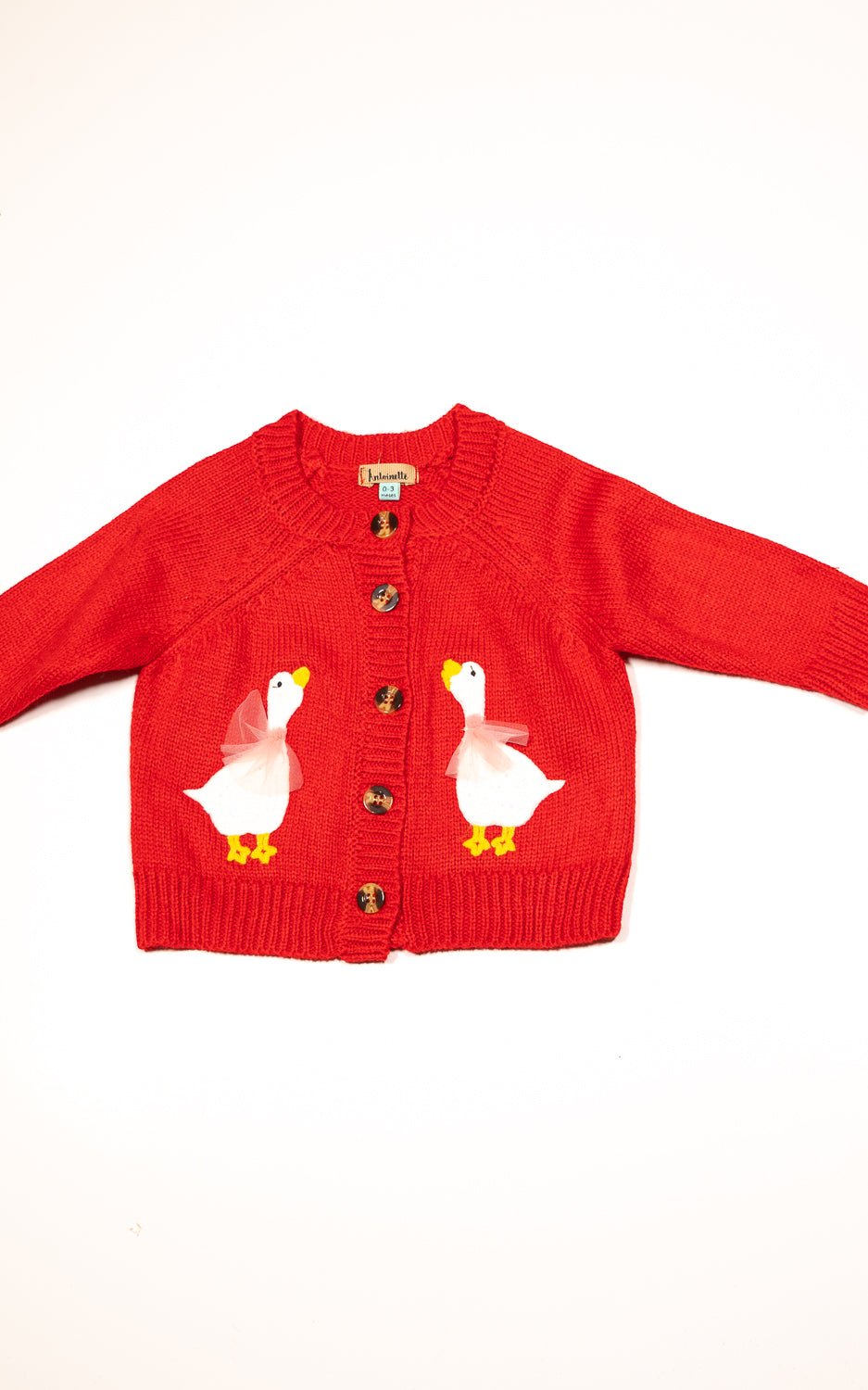 CARDIGAN ROJO PATITOS
