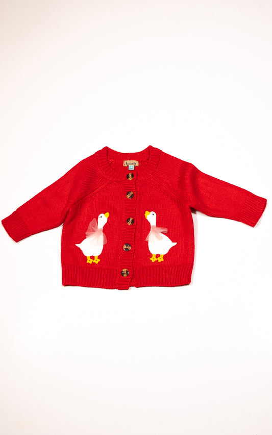 CARDIGAN ROJO PATITOS
