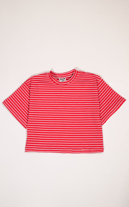 CAMISETA  RAYAS ROJA