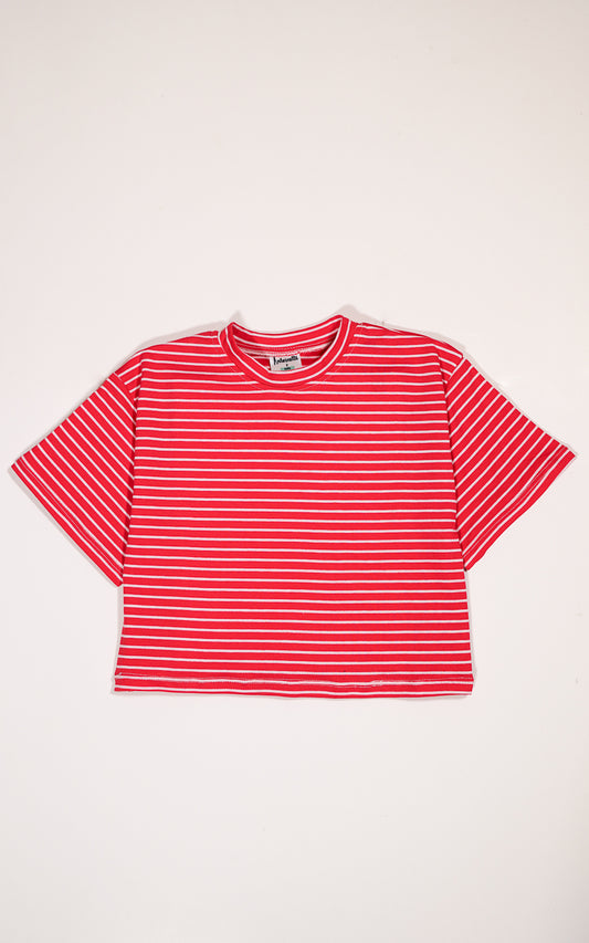CAMISETA  RAYAS ROJA