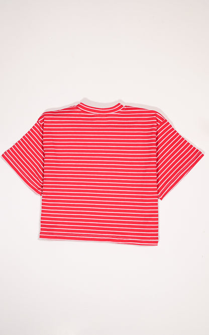 CAMISETA  RAYAS ROJA
