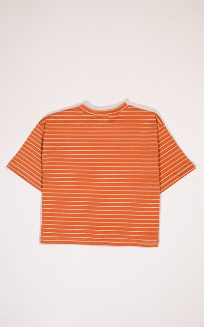 CAMISETA RAYAS OCRE