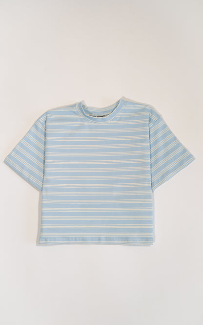 CAMISETA RAYAS CELESTE