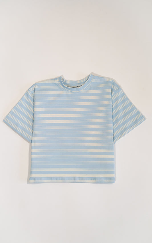 CAMISETA RAYAS CELESTE