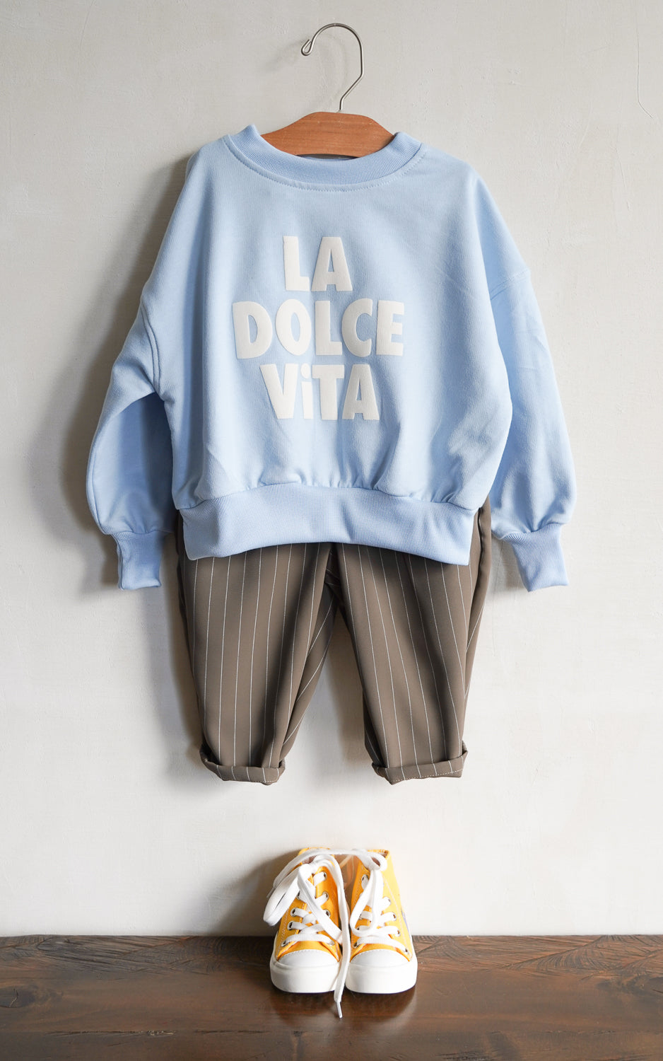 PANTALON BALLOON RAYAS BEIGE